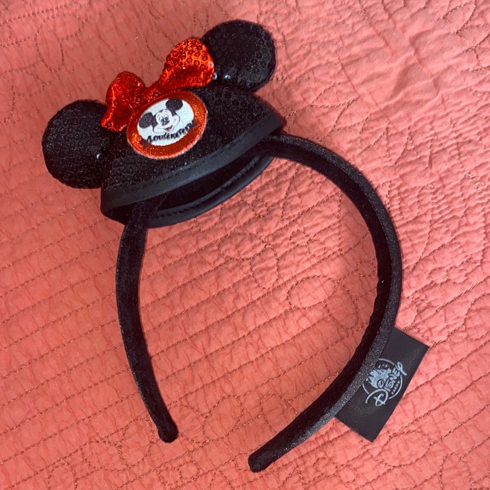 Disney Parks Sequined Minnie Mouse Mouseketeer Hat Headband